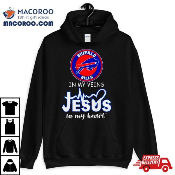 Buffalo Bills In My Veins Jesus In My Heart Diamond Shirt