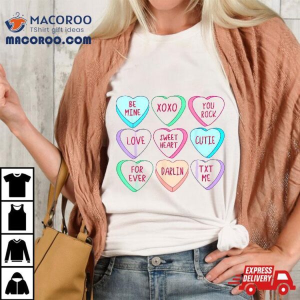Candy Sweet Hearts Love Valentines Day Shirt Girls