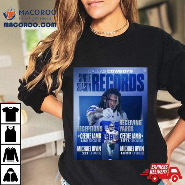 Ceedee Lamb Dallas Cowboys 1671 Receiving Yards 2023 Single Season Shirt