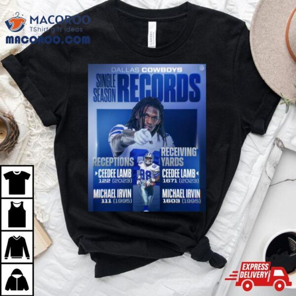 Ceedee Lamb Dallas Cowboys 1671 Receiving Yards 2023 Single Season Shirt