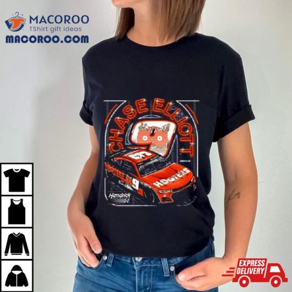 Chase Elliott Hendrick Motorsports Team Collection Black Hooters Car T Shirt