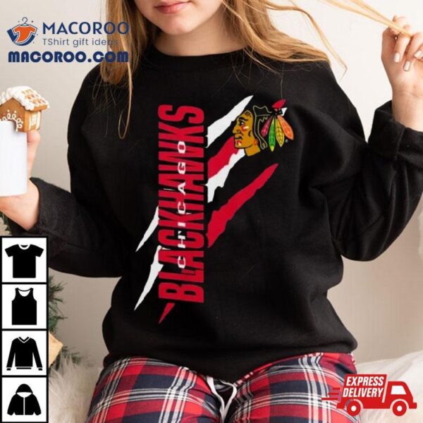 Chicago Blackhawks Starter Black Color Scratch Shirt