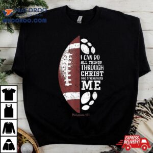 Christian Football Gifts Teen Boys Kids Religious Verse Shirt