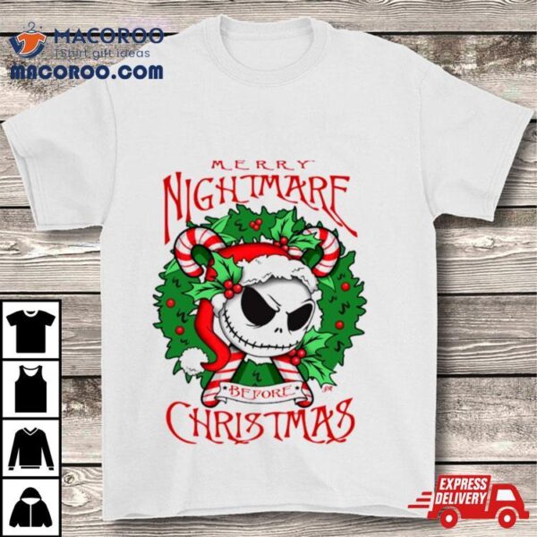 Christmas Jack Skellington Red Candy Cane Shirt