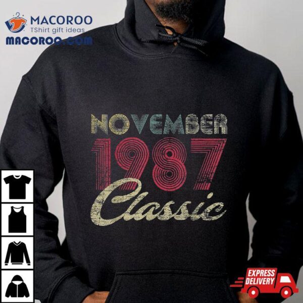 Classic November 1987 Bday Gifts 35th Birthday Shirt