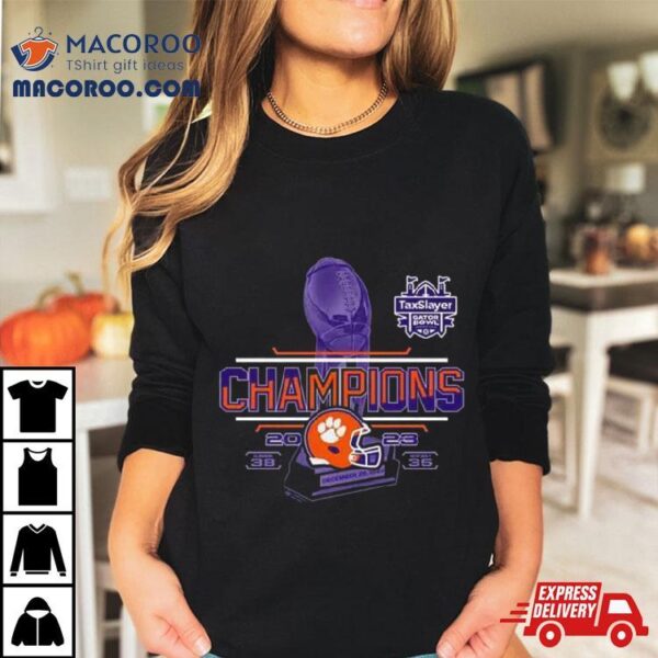 Clemson Tigers 2023 Taxslayer Gator Bowl Champions Finals Score T Shirt