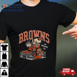 Cleveland Browns Brownie Stiff Arm Stadium Tshirt