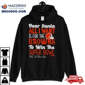 Cleveland Browns Holiday Dear Santa All I Want Is For The Browns To Win The Super Bowl Tshirt