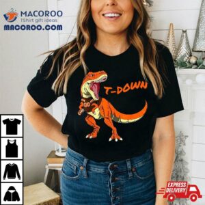 Cleveland Dinosaur Tyrannosaurus Rex Football Touchdown Kids Shirt