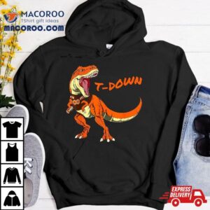 Cleveland Dinosaur Tyrannosaurus Rex Football Touchdown Kids Tshirt