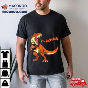 Cleveland Dinosaur Tyrannosaurus Rex Football Touchdown Kids Tshirt