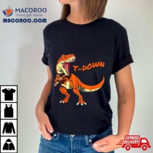 Cleveland Dinosaur Tyrannosaurus Rex Football Touchdown Kids Tshirt