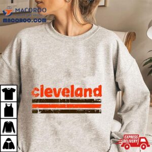 Cleveland Ohio Three Stripe Vintage Weathered Tshirt