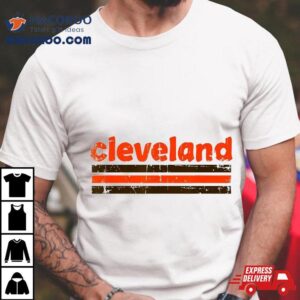 Cleveland Ohio Three Stripe Vintage Weathered Tshirt