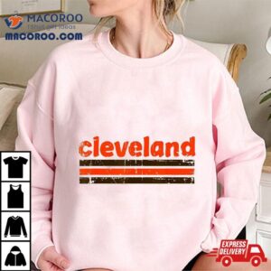 Cleveland Ohio Three Stripe Vintage Weathered Tshirt