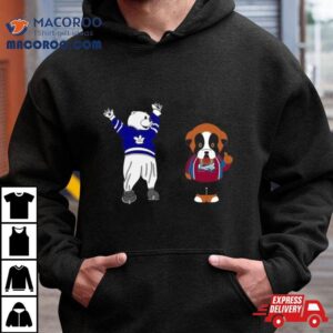 Colorado Avalanche Vs Toronto Maple Leafs Nhl Mascot Cartoon Hockey Tshirt