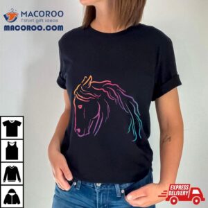 Colorful Horse Head Minimal Art Equestrian Kids Shirt