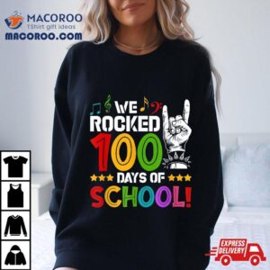 Colorful We Rocked 100 Days Of School Teacher Student Shirt