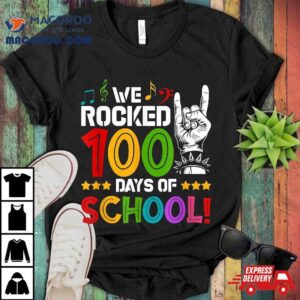 Colorful We Rocked Days Of School Teacher Studen Tshirt