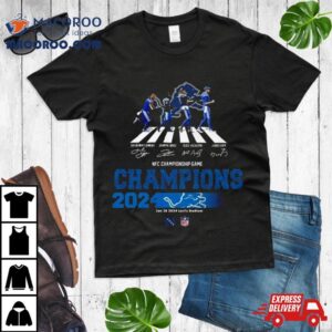 Congrats Detroit Lions Are Nfc Champions Nfl Playoffs Team Abbey Road To The Victory Signatures Tshirt