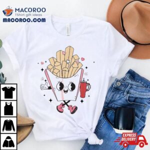 Cute Fries Boujee Boo Jee Valentine Day Graphic Girls Tshirt