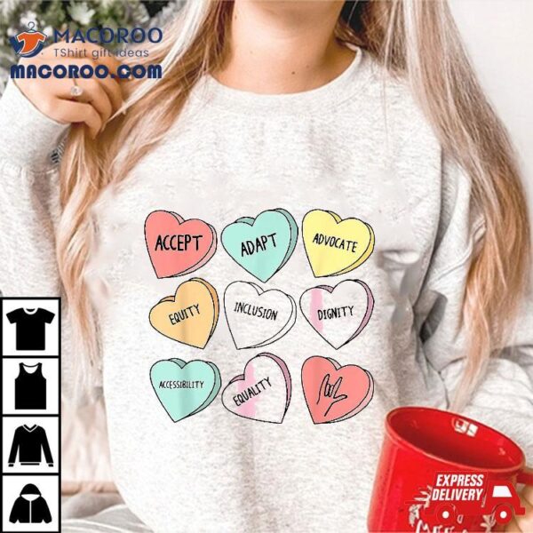 Cute Heart Valentines Day Love Special Education Teacher Shirt