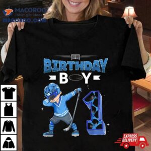 Dabbing Birthday Boy Year Old Ice Hockey Player St Birthd Tshirt