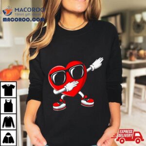 Dabbing Heart Funny Gifts Kids Boys Girls Valentines Day Shirt