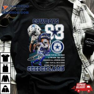 Dallas Cowboys Ceedee Lamb Second Team All Pro X Pro Bowl Signature Tshirt