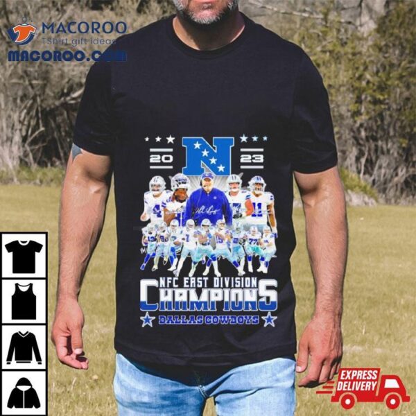 Dallas Cowboys Players 2023 Nfc East Division Champions Signatures Shirt