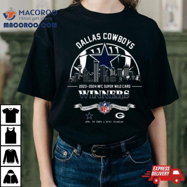 Dallas Cowboys Winners Season 2023 2024 Nfc Super Wild Card Nfl Divisional Skyline January 14 2024 At&t Stadium T Shirt