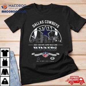 Dallas Cowboys Winners Season Nfc Super Wild Card Nfl Divisional Skyline January At Amp T Stadium Tshirt