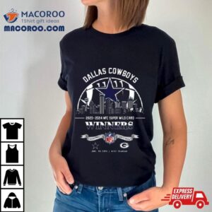 Dallas Cowboys Winners Season Nfc Super Wild Card Nfl Divisional Skyline January At Amp T Stadium Tshirt