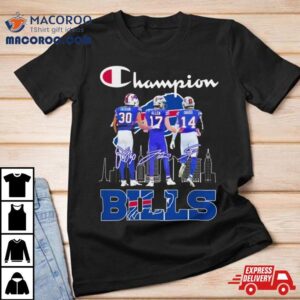 Dane Jackson, Josh Allen And Stefon Diggs Buffalo Bills 2024 Champions Signatures T Shirt