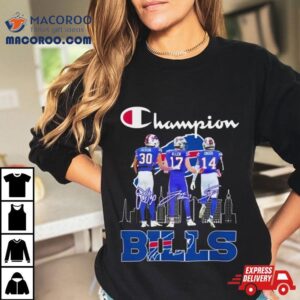 Dane Jackson Josh Allen And Stefon Diggs Buffalo Bills Champions Signatures Tshirt