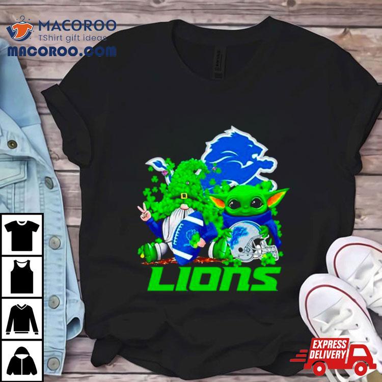 Detroit Lions Baby Yoda Happy St Patrick Rsquo S Day Shamrock Tshirt 