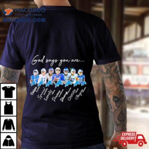 Detroit Lions God Says You Are Unique Special Lovely Precious Strong Chosen Forgiven Tshirt