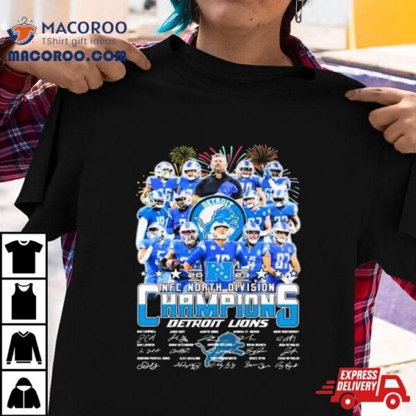 Detroit Lions Nfc North Champions 2023 Signatures T Shirt