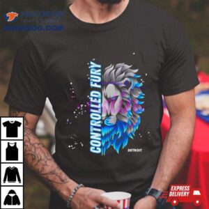 Detroit Lions Power Half Face Revealed Controlled Fury Tshirt