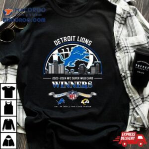 Detroit Lions Winners Season Nfc Super Wild Card Nfl Divisional Skyline January Ford Field Stadium Tshirt