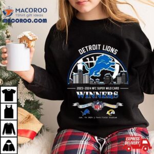 Detroit Lions Winners Season Nfc Super Wild Card Nfl Divisional Skyline January Ford Field Stadium Tshirt