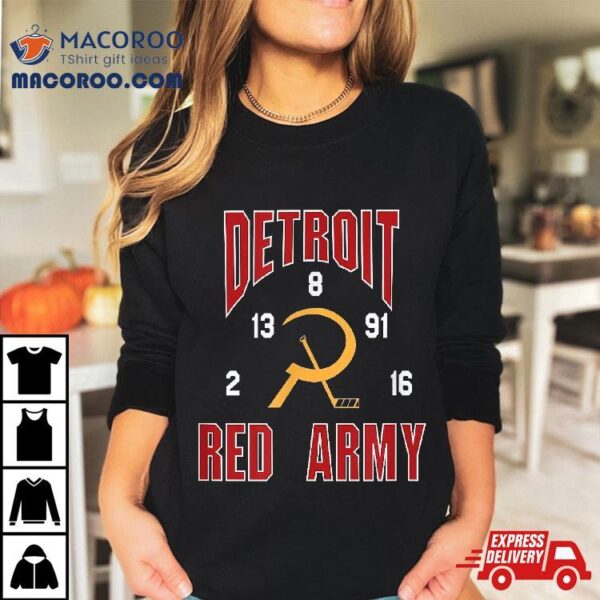 Detroit Red Army Russian 5 Hockey Fan Tee Shirt