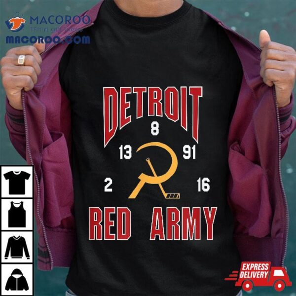 Detroit Red Army Russian 5 Hockey Fan Tee Shirt