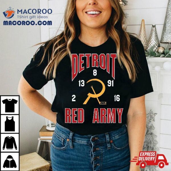 Detroit Red Army Russian 5 Hockey Fan Tee Shirt