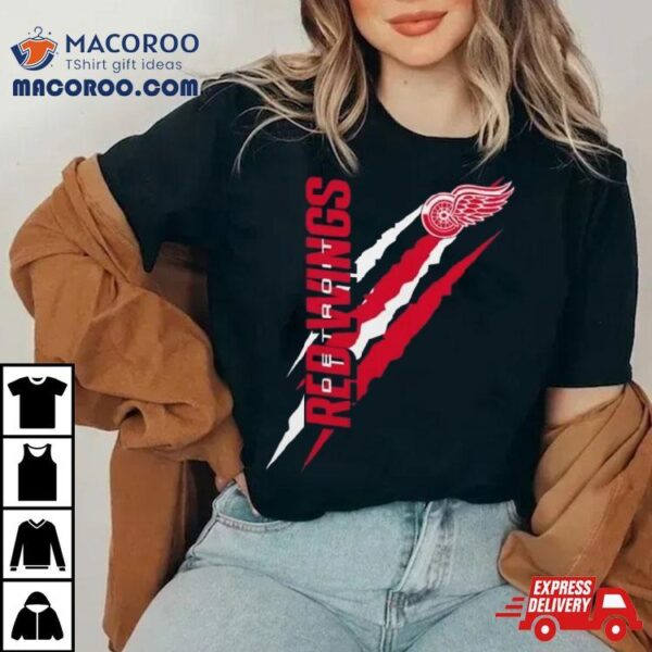 Detroit Red Wings Starter Black Color Scratch Shirt
