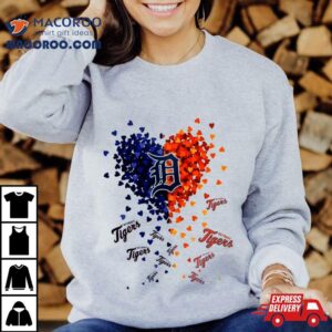 Detroit Tigers Tiny Heart Shape Tshirt