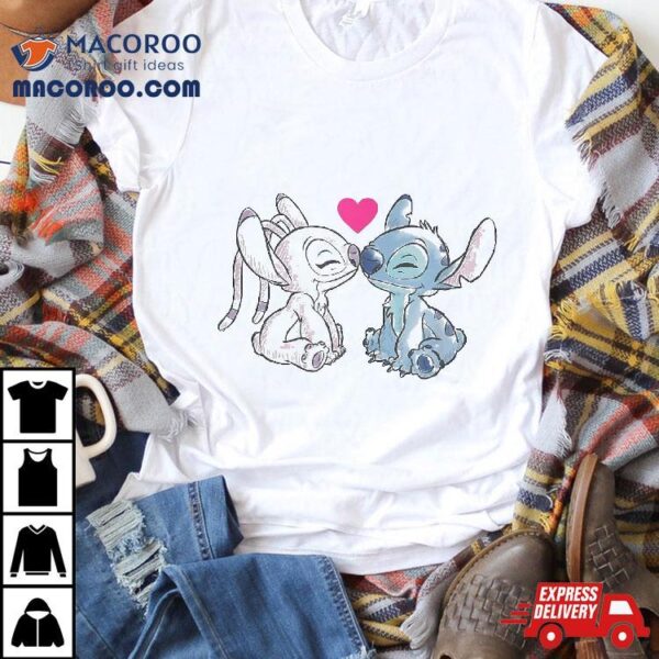Disney Lilo & Stitch Valentine’s Day Angel Couple Shirt