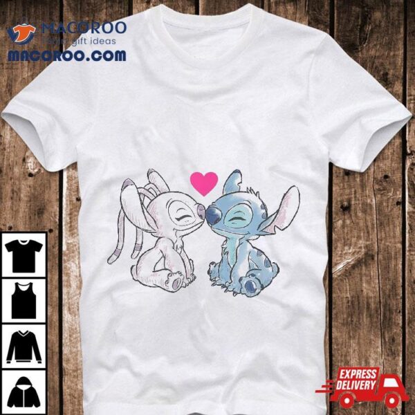 Disney Lilo & Stitch Valentine’s Day Angel Couple Shirt