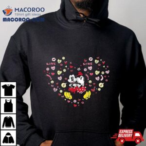 Disney Mickey & Minnie Heart Of Love Valentines Day Retro Shirt