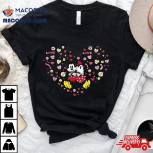 Disney Mickey & Minnie Heart Of Love Valentines Day Retro Shirt